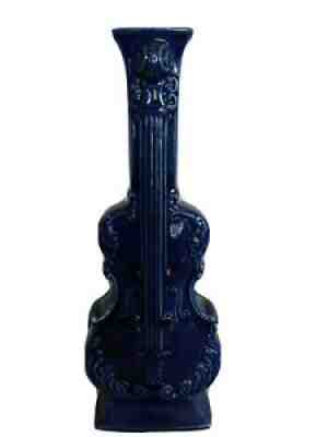 Vintage Pottery Cobalt Blue VASE VIOLIN Cello Instrument 9