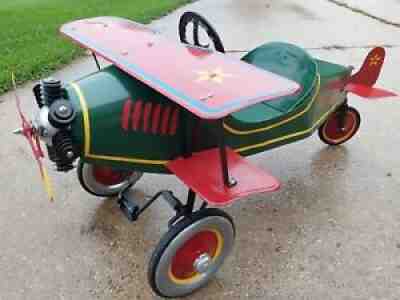 1930s Gendron Red Wing Bi Plane Pedal Car