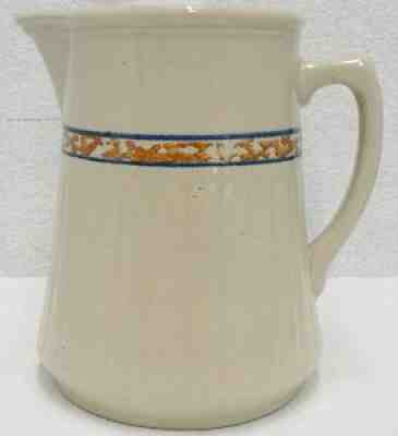 Red factory Wing Pottery Damask Pattern Pitcher Vintage Tiny Chip