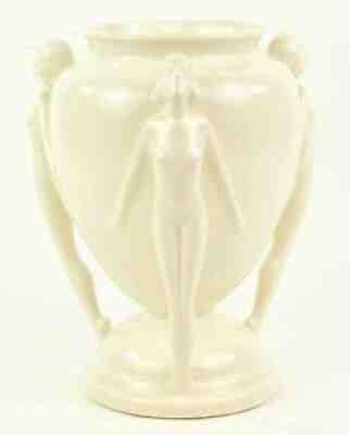RUM RILL RED WING ATHENA VASE WITH NUDE FIGURALS SHAPE 570