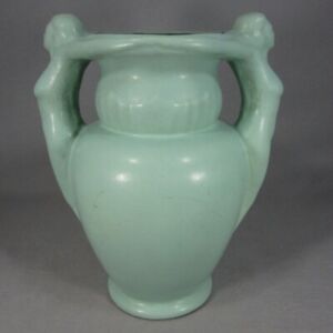 Red Wing Rumrill Pottery Athena Vase Art Deco Nude Woman Handles
