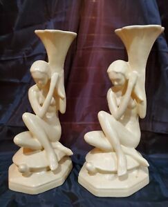 RUMRILL RED WING POTTERY NUDE ON TURTLE VASE, NO. 576, ATHENIAN GROUP 1930S
