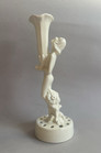 New ListingRed Wing Rumrill Pottery Athenian Nude Flower Frog Candle Holder 563 - 10" Tall