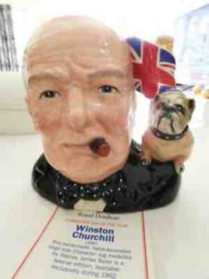 Royal Doulton Toby Character Jug WINSTON CHURCHILL LARGE 17cm D6907 1992