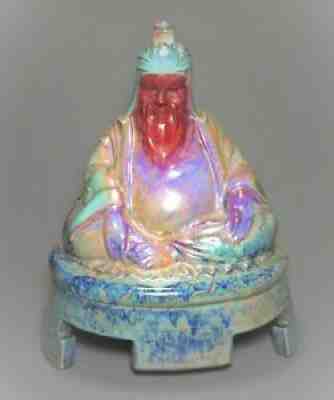 Rare ROYAL DOULTON Sung Flambe Seated BUDDHA or IMMORTAL Statue c.1920 13.5"Tall