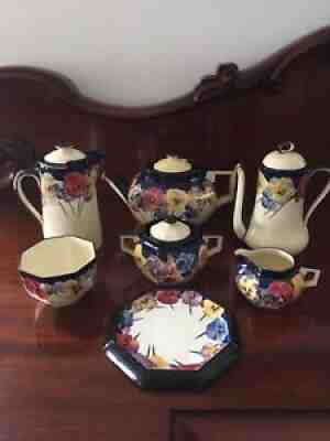 Rare Extended Royal Doulton Pansy Tea/Coffee Set, C1920â??s