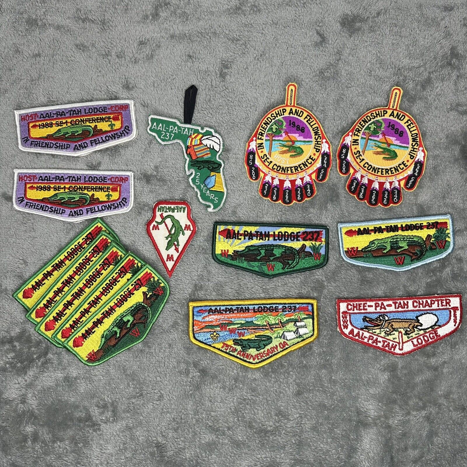 Lot Of 15 Boy Scout Order The Lodge 237 AAL PA TAH + Patch Florida - Authentic