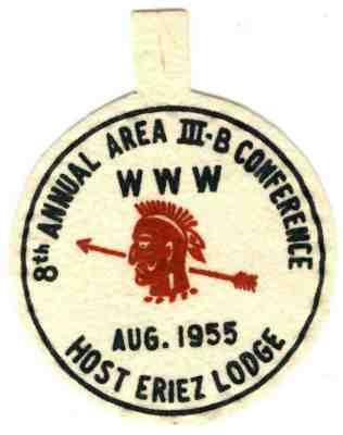 BOY SCOUTS OA Conclave AREA 3B 1955 Section BSA FELT PATCH BADGE