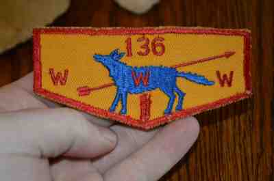 Boy Scout Maheengun Lodge Order of the Arrow OA blue Wolf Patch Very Early