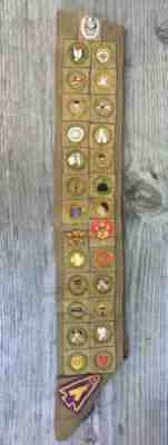 Vintage 1930's 1940 BSA Boy Scouts Eagle Scout Sash W/ Merit Badges Patches
