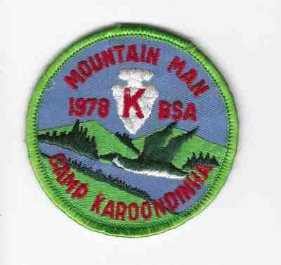 Boy Scout Camp Karoondinha Susquehanna Council Mountain Man 1978 Patch