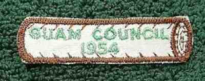 BOY SCOUTS OF AMERICA GUAM COUNCIL 1954 LOG PATCH, NEW,