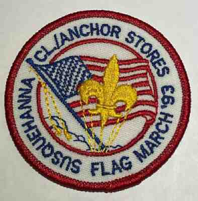 1993 Susquehanna Council Flag March Boy Scout Patch TK6