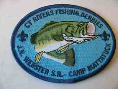 BSA Boy Scout Camp Mattatuck Plymouth CT Fishing Patch NOS New Free Shipping