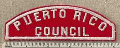 Vintage PUERTO RICO COUNCIL Boy Scout Red & White Strip PATCH RWS CSP PR Badge