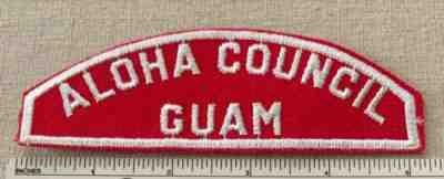 Vintage ALOHA COUNCIL GUAM Boy Scout Red & White Strip PATCH RWS BSA Uniform