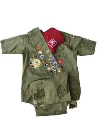 Guam Boy Scout Merit Badge Sash And Uniform Rare Vintage Patches Etc See Pics!!!