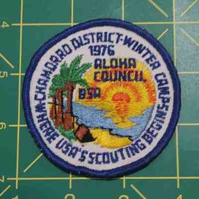 BSA Chamorro District Winter Camp 1976 Aloha Council Guam Sunset Boy Scout Patch