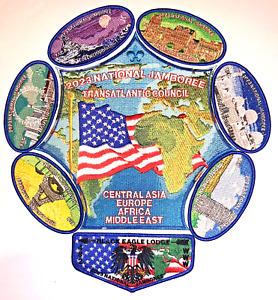 Transatlantic Council 8pc Blue Border OA/Patch Set 2023 National Scout Jamboree