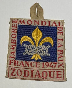 1947 World Jamboree Zodiaque (white) Subcamp Boy Scout Patch BC1