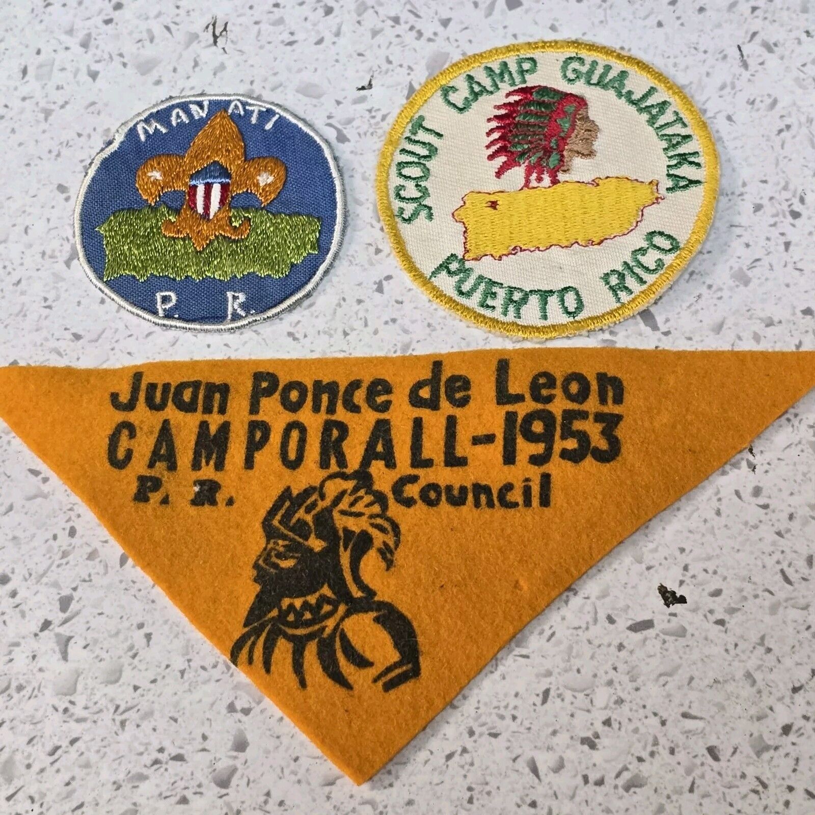1953 Boy Scout Camp Guajataka, Ponce De Leon Council, Manati Puerto Rico Patches