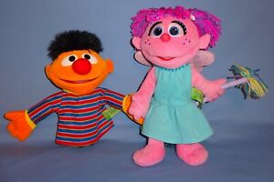 Sesame Street Plush hand puppet-Abby Cadabby full body 13"-Elmo 9"-Muppet LOT-2