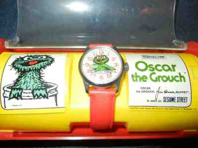 OSCAR THE GROUCH SESAME STREET Bradley Watch Jim Henson Muppets Cookie Monster