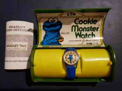 Vintage 1974 Bradley Cookie Monster Watch New In Box