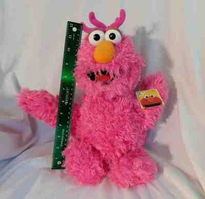 NEW 16" Huggable Furry Pink Telly Monster Plush Sesame Street Place 2018 NWT t