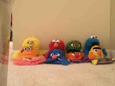 Lot of 8 Original Sesame Street Puppets 2003 Hand Puppets Elmo Grover Big Bird