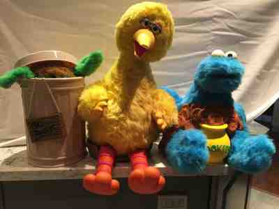VINTAGE 80'S IDEAL SESAME STREET BIG BIRD STORY MAGIC, COOKIE MONSTER & OSCAR 
