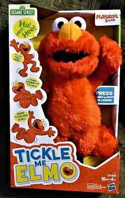 TICKLE ME ELMO PLUSH BATTERY OPERATED SESAME STREET HASBRO PLAYSCHOOL LAUGHING