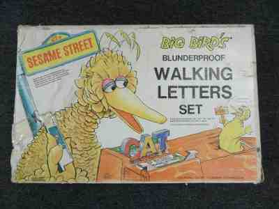 Vintage 1972 Sesame Street Big Bird Walking Letters Set Blunderproof 