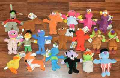 Lot of 19 TYCO Sesame Street Beans Plush Toy All New w Tag Elmo Honker Zoe Telly
