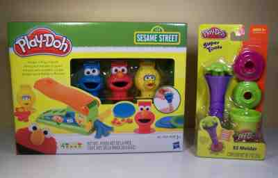Play-Doh Sesame Street Shape 'n Play Friends Elmo Cookie Monster Big Bird + Tool