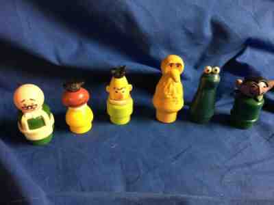 Vintage Fisher-Price Little People Sesame Street Figure Ernie Big Bird Burt 1972
