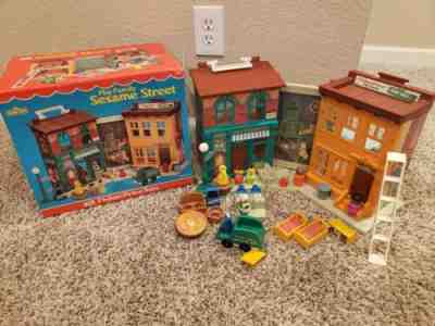 Vintage Fisher Price 938 Play Family Sesame Street House Box, 98% complete.
