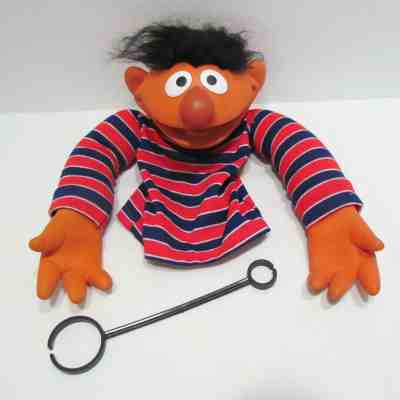 SESAME STREET 1973 ERNIE HAND PUPPET by CHILD GUIDANCE SUPER NICE W/ THE WAND!