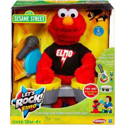 Sesame Street Let's Rock Elmo SINGS 6 SONGS 13" NEW IN BOX SEALED 