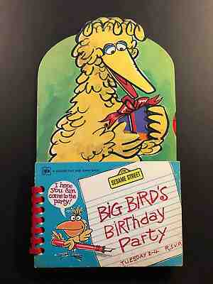 1972 1st Print Golden Color Learn Book - Sesame Street Big Bird's Birthday Party