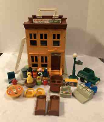 VINTAGE FISHER PRICE LITTLE PEOPLE #938 PLAY FAMILY SESAME STREET COMPLETE