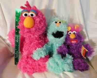 Sesame Street Collectors: 16" Telly 15" Rosita & 12" Purple Honker Plush Place