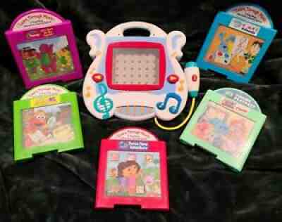 2002 Mattel LEARN THROUGH MUSIC Player + 5 Cartridges Works/Looks Great w/EXTRAS
