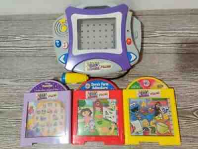 WORKS! Mattel Learn Through Music Plus + 3 Cartridges Elmo Dora Cinderella