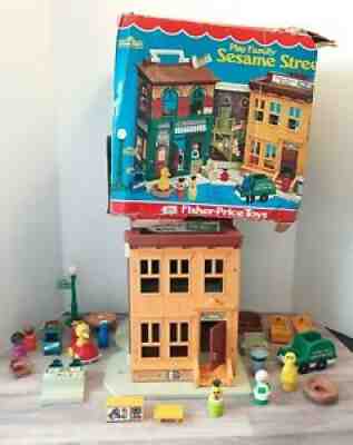 Vintage Fisher Price Sesame Street Little People Playset Figures Accessories 70s