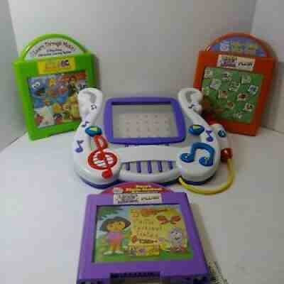Mattel 2004 Learn Through Music Plus & 3 Cartridges Dora Sesame Street Pooh