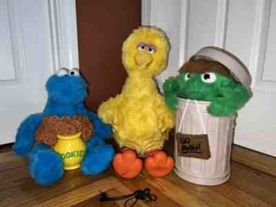 Ideal Sesame Street Story Magic Big Bird, Oscar & Cookie Monster, Works!