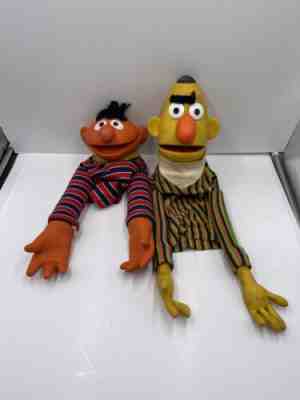 Vintage Sesame Street Bert & Ernie Hand Puppet Rubber 70s Muppets Inc