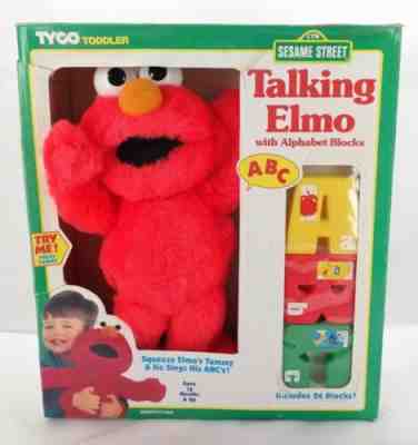 Vintage Talking Elmo Sings ABCs with Alphabet Blocks TF