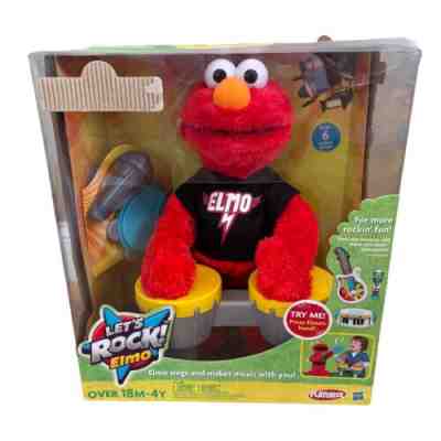 Sesame Street Let's Rock Elmo Playskool Singing Microphone Drums ??Still In Box